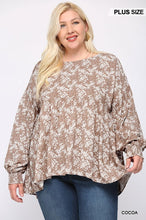 Load image into Gallery viewer, Ditsy Printed And Back Tassel Tie Top With Wrist Smocking Detail
