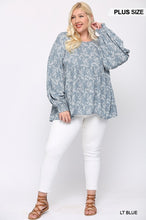 Load image into Gallery viewer, Ditsy Printed And Back Tassel Tie Top With Wrist Smocking Detail
