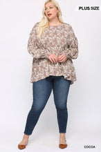 Load image into Gallery viewer, Ditsy Printed And Back Tassel Tie Top With Wrist Smocking Detail
