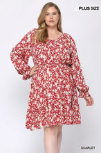 Load image into Gallery viewer, Floral Printed V-neck Ruffle Dress With Side Spaghetti Tie Detail
