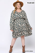 Load image into Gallery viewer, Floral Printed V-neck Ruffle Dress With Side Spaghetti Tie Detail
