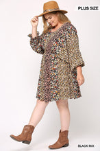 Load image into Gallery viewer, Print Mixed Dolman Sleeve Dress With Side Pockets
