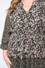 Load image into Gallery viewer, Floral Print Mixed And Tiered Chiffon Dress With Full Lining
