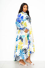 Load image into Gallery viewer, Printed Tierd Shirt Dress With Puff Sleeves
