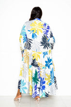 Load image into Gallery viewer, Printed Tierd Shirt Dress With Puff Sleeves
