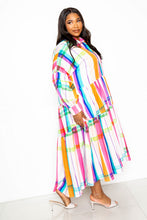 Load image into Gallery viewer, Printed Tierd Shirt Dress With Puff Sleeves
