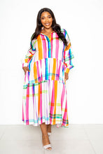 Load image into Gallery viewer, Printed Tierd Shirt Dress With Puff Sleeves

