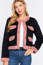Load image into Gallery viewer, Long Sleeve Pocket Detail Faux Fur Jacket
