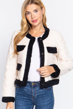 Load image into Gallery viewer, Long Sleeve Pocket Detail Faux Fur Jacket
