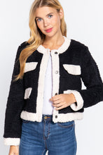 Load image into Gallery viewer, Long Sleeve Pocket Detail Faux Fur Jacket
