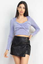 Load image into Gallery viewer, Twisted Velvety Long Sleeve Crop Top

