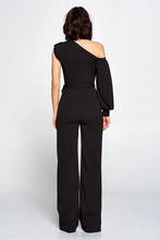 Load image into Gallery viewer, One Shoulder Solid Print Jumpsuit

