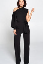 Load image into Gallery viewer, One Shoulder Solid Print Jumpsuit
