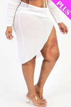 Load image into Gallery viewer, Plus Sexy Sheer Mesh Drawstring Ruched Skirt
