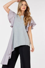Load image into Gallery viewer, Ruffle Sleeve Unbalance Top
