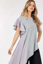 Load image into Gallery viewer, Ruffle Sleeve Unbalance Top
