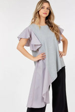 Load image into Gallery viewer, Ruffle Sleeve Unbalance Top
