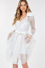 Load image into Gallery viewer, Side Tacking Waist Tie Mesh Coat
