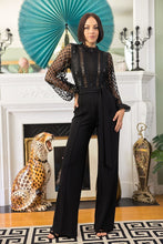 Load image into Gallery viewer, Crochet, Sheer Mesh Sequined Polka Dot Jumpsuit

