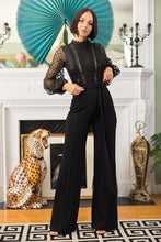 Load image into Gallery viewer, Crochet, Sheer Mesh Sequined Polka Dot Jumpsuit
