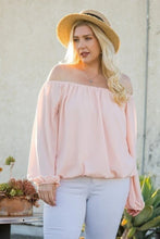 Load image into Gallery viewer, Off Shoulder Long Bubble Sleeve Solid Top
