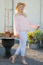 Load image into Gallery viewer, Off Shoulder Long Bubble Sleeve Solid Top
