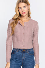 Load image into Gallery viewer, Crew Neck Cable Sweater Cardigan
