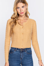 Load image into Gallery viewer, Crew Neck Cable Sweater Cardigan

