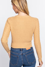 Load image into Gallery viewer, Crew Neck Cable Sweater Cardigan
