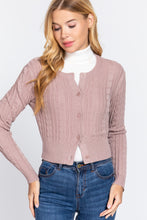 Load image into Gallery viewer, Crew Neck Cable Sweater Cardigan
