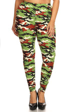 Load image into Gallery viewer, Plus Size Camo Print, Full Length Leggings In A Slim Fitting Style With A Banded High Waist
