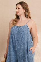 Load image into Gallery viewer, Washed Denim Spaghetti Strap Jumpsuit
