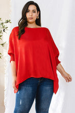 Load image into Gallery viewer, Ember Jacquard Solid Woven Oversized Boatneck 3/4 Sleeve Blouse
