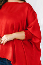 Load image into Gallery viewer, Ember Jacquard Solid Woven Oversized Boatneck 3/4 Sleeve Blouse
