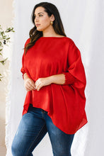 Load image into Gallery viewer, Ember Jacquard Solid Woven Oversized Boatneck 3/4 Sleeve Blouse
