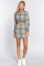 Load image into Gallery viewer, Check Jacquard Sweater Mini Skirt
