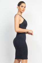Load image into Gallery viewer, Glitter Slit Bodycon Sleeveless Dress
