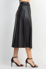 Load image into Gallery viewer, Faux Leather Belted A-line Skirt
