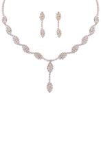 Load image into Gallery viewer, Rhinestone Leaf Y Shape Necklace And Earring Set
