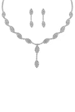 Load image into Gallery viewer, Rhinestone Leaf Y Shape Necklace And Earring Set
