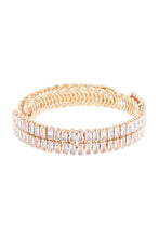 Load image into Gallery viewer, Crystal Square Double Row Cuff Bracelet
