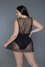Load image into Gallery viewer, 1 Pc Deep V-neck Mesh Babydoll
