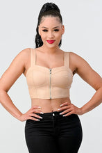 Load image into Gallery viewer, Lux Faux Leather Pu Zipup Strap Sleeveless Cropped Top
