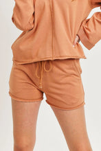 Load image into Gallery viewer, Solid French Terry Waist String With Raw Bottom Hem Shorts
