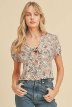 Load image into Gallery viewer, Short Sleeve V Neck Front Tie
