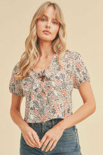 Load image into Gallery viewer, Short Sleeve V Neck Front Tie
