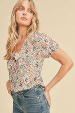 Load image into Gallery viewer, Short Sleeve V Neck Front Tie
