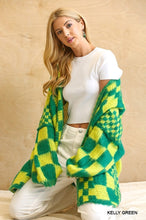 Load image into Gallery viewer, Gingham Pattern Mixed Sweater Cardigan
