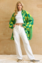 Load image into Gallery viewer, Gingham Pattern Mixed Sweater Cardigan
