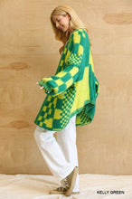 Load image into Gallery viewer, Gingham Pattern Mixed Sweater Cardigan
